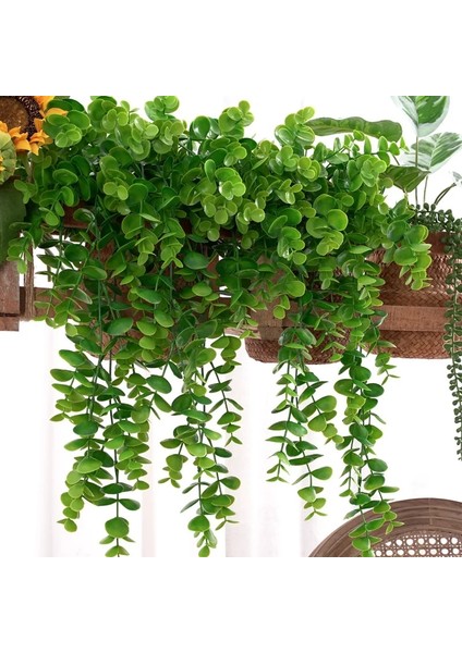 FZH077-C Yapay Saksı Turp Yaprağı Rattan Yeşil Yaprak Tavan Asma Sahte Fern Asılı Sepet Dekor Için Duvar Moss Için Düşen Bitki (Yurt Dışından)