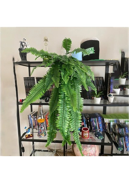 75 cm Asılı Bitkiler Yapay Yeşillik Asılı Fern Çim Bitkileri Yeşil Duvar Bitki Ipek Yapay Çit Büyük Ev Dekor Bahçe (Yurt Dışından) fırsatları