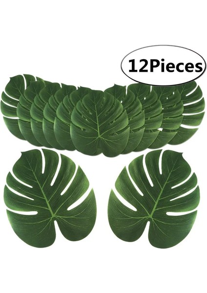 15 cm x 11.5 cm 12 Adet Yapay Tropikal Palmiye Yaprakları Hawaii Luau Tema Parti Süslemeleri Ev Bahçe Dekorasyonu AA8238 (Yurt Dışından)