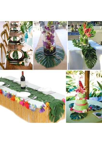 15 cm x 11.5 cm 12 Adet Yapay Tropikal Palmiye Yaprakları Hawaii Luau Tema Parti Süslemeleri Ev Bahçe Dekorasyonu AA8238 (Yurt Dışından)