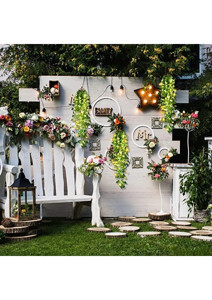 T05-1P 2 P Parlayan Yapay Asılı Bitki 2.9ft Sahte Sarmaşık Asma Yaprakları Duvar Bitki Garland LED Dizeleri ile Ev Bahçe Düğün Için Işık (Yurt Dışından)
