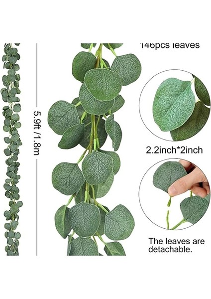 136 Yaprak Yeşil Okaliptüs Yaprakları Çelenk Wisteria Yapay Çiçekler Rattan Sahte Bitki Ipek Yaprak Sarmaşıklar Düğün Doğum Günü Partisi Dekoru Için (Yurt Dışından)