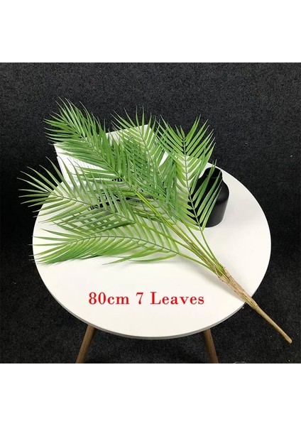 80 cm 7 Yapraklar 125 cm Büyük Yapay Palmiye Ağacı Tropikal Bitkiler Şube Plastik Sahte Noel Ev Bahçe Odası Dekor Için Yeşil Monstera Yaprakları (Yurt Dışından)
