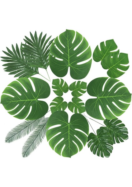 10 Adet-D Yapay Tropikal Monstera Palmiye Yaprakları Düğün Için Hawaii Parti Luau Yaz Plaj Doğum Günü Dekorasyon Ev Bahçe Sahte Bitki (Yurt Dışından)