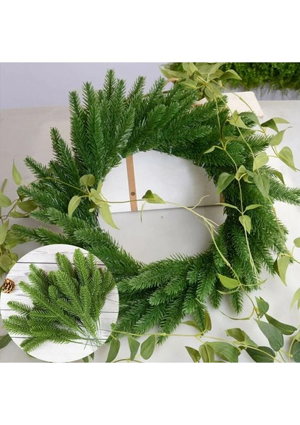 B02-20PCS 1 Paket Noel Çam Dalları Kar Yapay Bitkiler Çam Iğneleri Noel Ağacı Çelenk Ev Dekorasyonu Noel Yeni Yıl Hediyeleri (Yurt Dışından) fırsatları