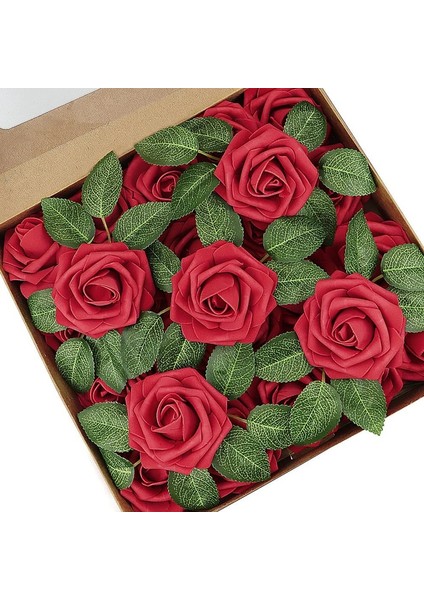 3 Yaprak B 50 Adet Ipek Gül Yaprakları Noel Süslemeleri Ev Için Diy Hediyeler Şeker Kutusu Düğün Dekoratif Çiçekler Çelenkler Yapay Bitkiler (Yurt Dışından)