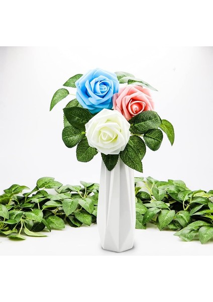 3 Yaprak B 50 Adet Ipek Gül Yaprakları Noel Süslemeleri Ev Için Diy Hediyeler Şeker Kutusu Düğün Dekoratif Çiçekler Çelenkler Yapay Bitkiler (Yurt Dışından)