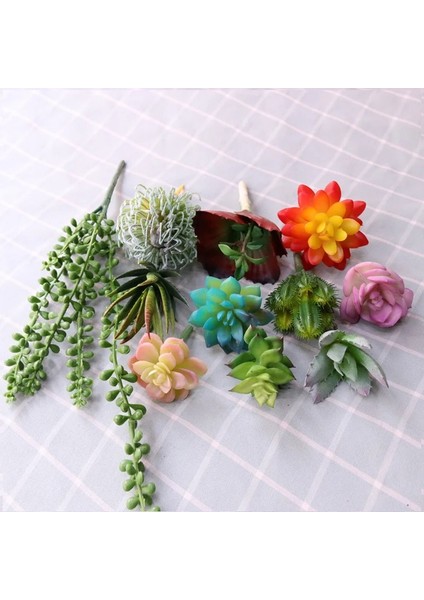 Fr Tian Shuang Lian Yeşil Yapay Succulents Bitkiler Masaüstü Mini Küçük Bonsai Ev Bahçe Yatak Odası Oturma Odası Ofis Dekorasyon Aksesuarları (Yurt Dışından)