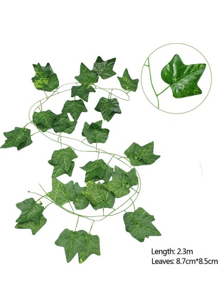 Parthenocissus 3 Adet 2.3m Ipek Yapraklar Sahte Sarmaşık Yeşil Yaprak Sarmaşık Asma 1/2/3m LED Dize Işıklar Dekor Düğün Parti Asılı Çelenk Ev Bahçe Bırakın (Yurt Dışından)