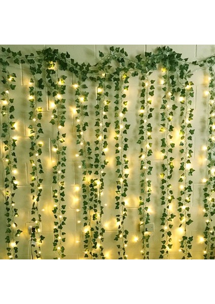 Parthenocissus 3 Adet 2.3m Ipek Yapraklar Sahte Sarmaşık Yeşil Yaprak Sarmaşık Asma 1/2/3m LED Dize Işıklar Dekor Düğün Parti Asılı Çelenk Ev Bahçe Bırakın (Yurt Dışından)