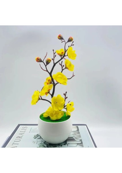 Kırmızı Bonsai Ipek Çiçekler Erik Çiçekleri Yapay Bitki Sahte Çiçekler Pot Flores Sakura Ağacı Dalları Ev Odası Dekorasyon (Yurt Dışından)