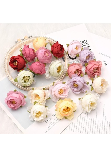 Sarı 50 Adet 50 Adet 3 cm Gül Tomurcukları Yapay Ipek Çiçek Başları Düğün Dekorasyon Dıy Doğum Günü Partisi Çelenk Scrapbooking Craft Sahte Çiçekler (Yurt Dışından)