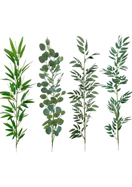 A04652-1PC 1m Yapay Bambu Yaprakları Çiçek Aranjmanı Yapay Bahar Bitki Uzun Çubuk Okaliptüs Yaprakları (Yurt Dışından)