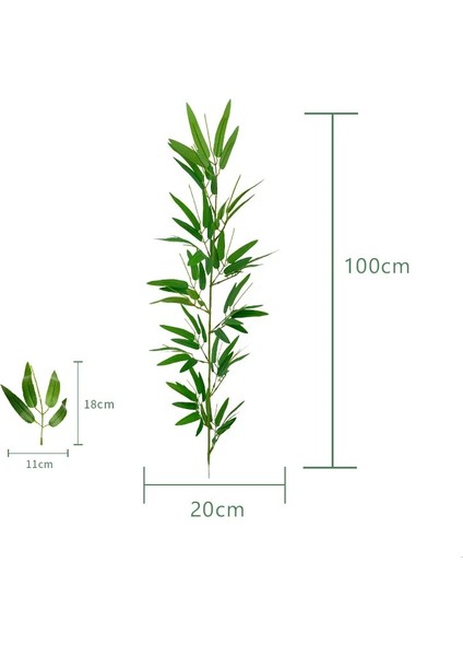 A04652-1PC 1m Yapay Bambu Yaprakları Çiçek Aranjmanı Yapay Bahar Bitki Uzun Çubuk Okaliptüs Yaprakları (Yurt Dışından)