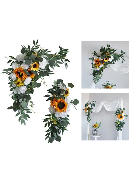 Option5 E 2 Parça Düğün Buketleri Düğün Sırası Kemer Arka Plan Dekorasyon Düğün Fotoğrafçılığı Çiçek Standı Aksesuarları (Yurt Dışından) indirimleri