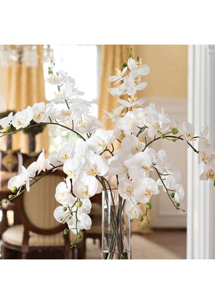 Orkide 4 1pc Ipek Kelebek Orkide Yapay Çiçekler Buket Düğün Ev Dekorasyonu Için Gerçek Dokunmatik Phalaenopsis Sahte Çiçekler Şakayık Gül (Yurt Dışından)