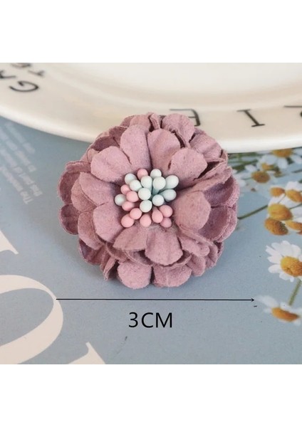 26 10 Adet Mor Serisi Saten Şifon Kumaş Yapay Çiçekler Düğün Elbisesi Giyim Şapka Dekorasyon Headdress Kafa Bandı Çiçek (Yurt Dışından)