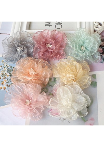 Rastgele Karıştırın 10 Adet/grup 9 cm El Yapımı Şifon Kumaş Yapay Çiçek Gelinlik Şapka Dekorasyon (Yurt Dışından) indirimleri