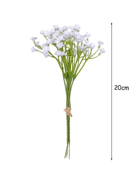 Beyaz 1 Adet 20 cm Beyaz Gypsophila Yapay Çiçekler Düğün Dıy Buket Dekorasyon Aranjmanı Plastik Bebekler Nefes Sahte Çiçek Ev Dekor (Yurt Dışından)