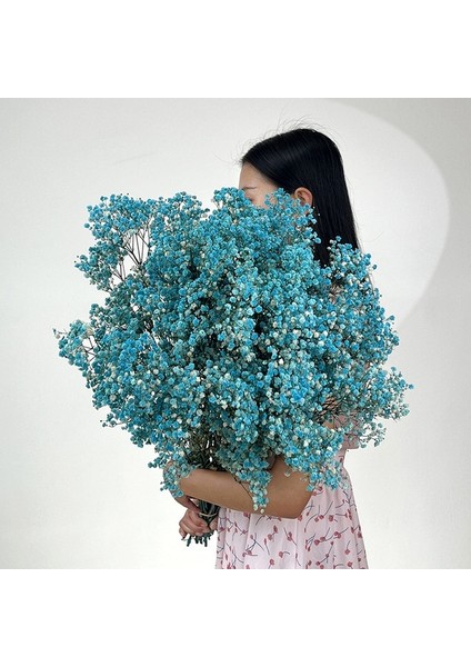 Mavi 90G Doğal Taze Kurutulmuş Korunmuş Çiçekler Gypsophila Ebedi Nefes Buketleri Sevgililer Günü Hediyesi Düğün Boho Ev Dekor Paniculata (Yurt Dışından)