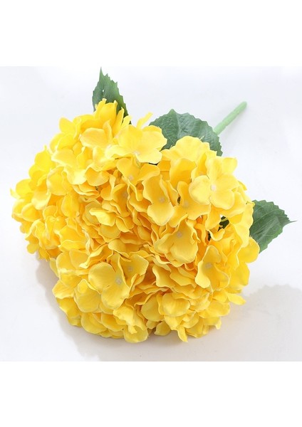 03 Simülasyon Mallorca Yapay Çiçek Büyük 5 Ortanca Ipek Kumaş Ev Oturma Odası Masa Dekorasyon Düğün Sahte Çiçek Mavi (Yurt Dışından)