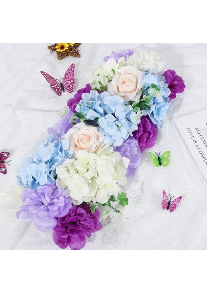 JY-50CM x 25CM-019 Yapay Çiçekler Düğün Dekorasyon Sıra, Kemer Ipek Şakayık Gül Yapay Kemer Çiçek Dekor Resepsiyon/ziyafet Süslemeleri (Yurt Dışından)