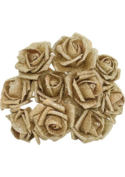 Altın 20 Adet 6 cm 20/10/5 Adet Yeni Glitter Köpük Gül Yapay Çiçek Düğün Gelin Buketi Dekorasyon Ev Dekoratif Sahte Çiçek Buketi (Yurt Dışından)
