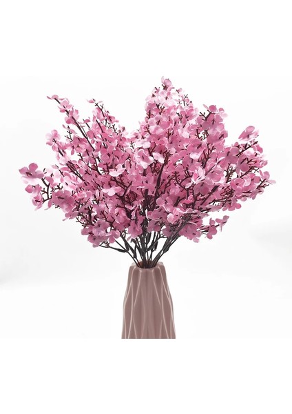 Mor Pembe Ipek Gypsophila Yapay Çiçekler Küçük Demetler 5 Çatal 30 cm Oturma Odası Dekorasyon Sahte Bitkiler Vazo Ev Düğün Için (Yurt Dışından) modelleri