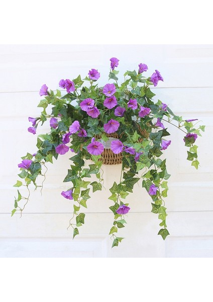 N Asılı Yapay Ipek Morning Glory Taklit Çiçek Askılığı Düğün Bahçe Dekor Sahte Bitki Canlı Renk Çiçek Duvar Dekor (Yurt Dışından) fırsatları