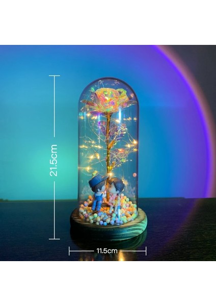 054 2020 LED Büyülü Galaxy Gül Ebedi 24K Altın Folyo Çiçek Noel Sevgililer Günü Hediyesi Için Kubbede Peri Dize Işıkları ile (Yurt Dışından) fırsatları