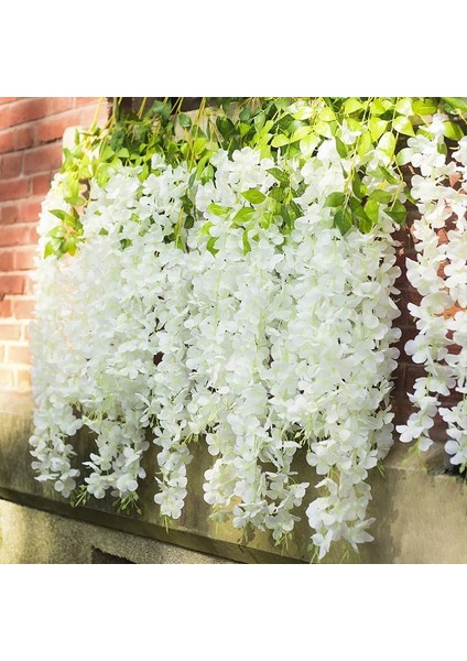 Beyaz Wisteria Asma Yapay Çiçekler Asılı Çelenk Düğün Kemer Duvar Dekorasyonu Ev Bahçe Partisi Dekoru Için Dıy Sahte Çiçek Bitkiler (Yurt Dışından)
