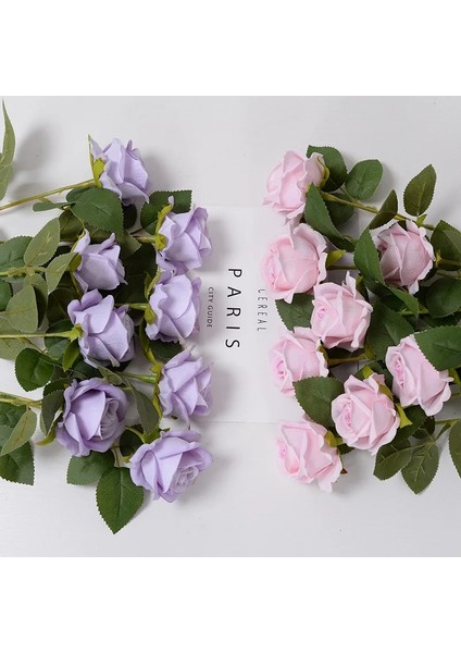 Kırmızı 3 Adet Flanel El Hissediyorum Inci Gül Yapay Çiçek Gelin Buketi Düğün Çiçek Aranjmanı Ev Masa Dekor Sevgililer Günü Hediyesi (Yurt Dışından) fırsatları