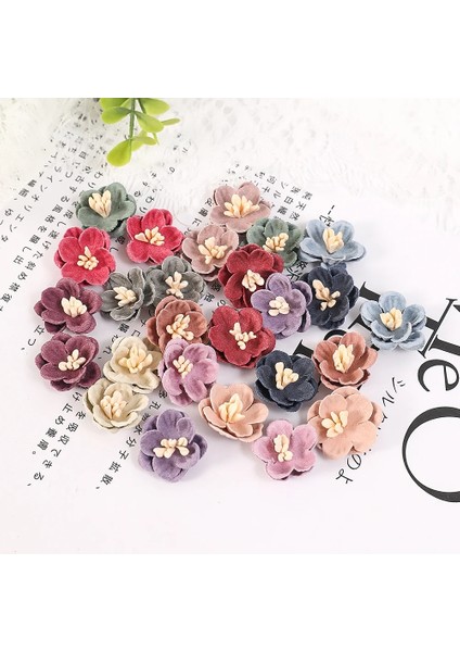 LY03 GT49308 10 Adet 10/20/50 Adet Yapay Mikrofiber Çiçekler Mini Çiçekler Düğün Süslemeleri Için Dıy Çelenk Headdress Klip Aksesuarları Sahte Çiçek (Yurt Dışından)