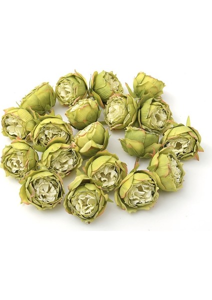 Yeşil 10 Adet 5 cm Yağlıboya Vintage Gül Yapay Ipek Çiçek Başları Düğün Dekorasyon Dıy Çelenk Scrapbooking Craft Sahte Çiçekler (Yurt Dışından)