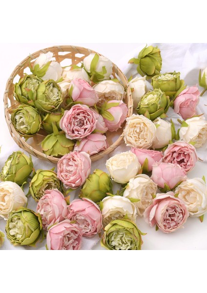 Yeşil 10 Adet 5 cm Yağlıboya Vintage Gül Yapay Ipek Çiçek Başları Düğün Dekorasyon Dıy Çelenk Scrapbooking Craft Sahte Çiçekler (Yurt Dışından) modelleri
