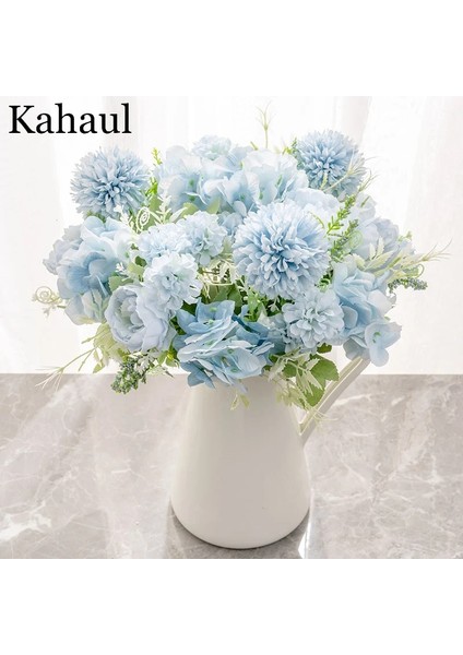 Pembe Ortanca Yapay Çiçekler Şakayık Buketi Ipek Top Çiçek Açan Sahte Çiçek Düğün Centerpieces Sahne Ev Masa Dekorasyon Mavi (Yurt Dışından) fiyatları