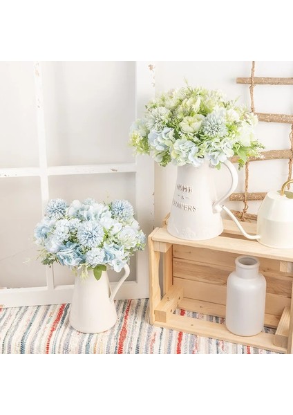 Pembe Ortanca Yapay Çiçekler Şakayık Buketi Ipek Top Çiçek Açan Sahte Çiçek Düğün Centerpieces Sahne Ev Masa Dekorasyon Mavi (Yurt Dışından) modelleri