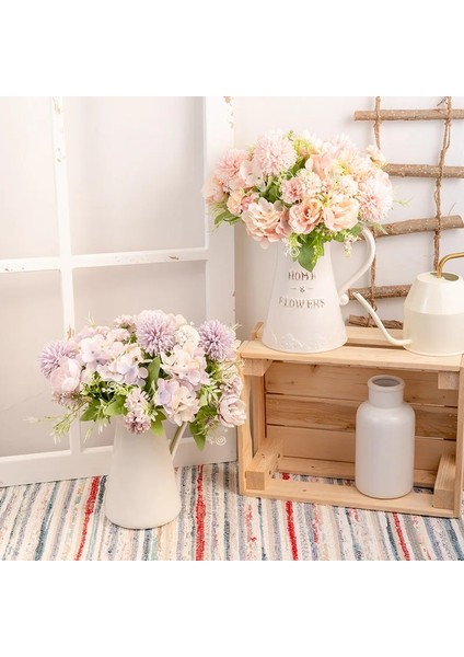 Pembe Ortanca Yapay Çiçekler Şakayık Buketi Ipek Top Çiçek Açan Sahte Çiçek Düğün Centerpieces Sahne Ev Masa Dekorasyon Mavi (Yurt Dışından) fırsatları