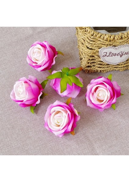 Koyu Gül Pembe 10 Adet 5/10 Adet 7 cm Yapay Gül Çiçek Kafa Düğün Ev Dekorasyon Için Sahte Çiçekler Gül Kafa Dıy Çelenk Malzemeleri (Yurt Dışından)