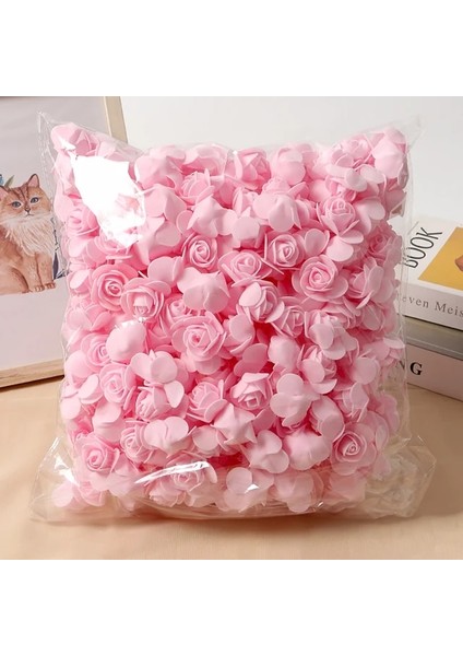 Açık Pembe 200 Adet 3.5 cm Gül Yapay Çiçekler Pe Köpük Sahte Çiçekler Ev Dekor Düğün Dekorasyon Malzemeleri Dıy Gelin Hediyeler Karalama Defteri Aksesuarları (Yurt Dışından)