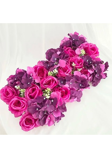 Mor Gül Düğün Yolu Alıntı Çiçekler Ipek Gül Şakayık Ortanca Dıy Kemerli Kapı Çiçek Sıra Pencere T Istasyonu Düğün Dekorasyon 50 cm (Yurt Dışından)