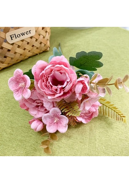 Pembe 03 Yapay Çiçekler 6 Kafaları Yapay Şakayık Pembe Ipek Çay Gül Dıy Ev Bahçe Düğün Dekorasyon Için Dıy Yapay Sahte Çiçek (Yurt Dışından)