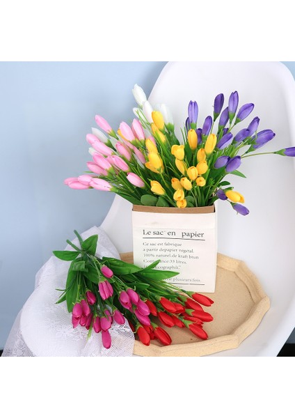 Mor 21 Kafaları Lale Yapay Çiçek Ipek Lavanta Laleler Buket Düğün Dekorasyon Çiçekler Ev Garen Dekor Için Sahte Çiçek (Yurt Dışından) fiyatları