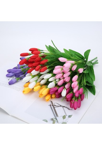 Mor 21 Kafaları Lale Yapay Çiçek Ipek Lavanta Laleler Buket Düğün Dekorasyon Çiçekler Ev Garen Dekor Için Sahte Çiçek (Yurt Dışından) fırsatları