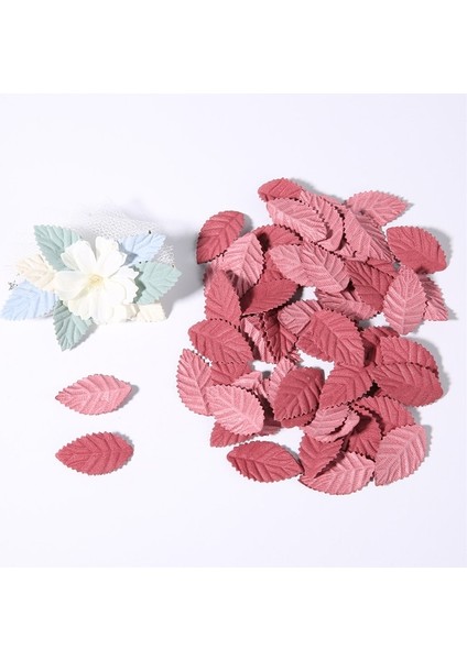 Gül Kırmızı Yapraklar 50 Adet 50/100 Adet Sahte Ağaç Yaprağı Mini Yapay Yapraklar Düğün Ev Dekorasyonu Için Dıy El Yapımı Çelenk Scrapbooking Craft Aksesuarları (Yurt Dışından)