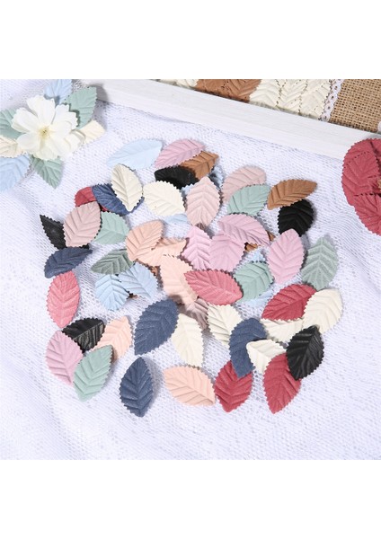 Gül Kırmızı Yapraklar 50 Adet 50/100 Adet Sahte Ağaç Yaprağı Mini Yapay Yapraklar Düğün Ev Dekorasyonu Için Dıy El Yapımı Çelenk Scrapbooking Craft Aksesuarları (Yurt Dışından)