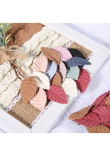 Gül Kırmızı Yapraklar 50 Adet 50/100 Adet Sahte Ağaç Yaprağı Mini Yapay Yapraklar Düğün Ev Dekorasyonu Için Dıy El Yapımı Çelenk Scrapbooking Craft Aksesuarları (Yurt Dışından)