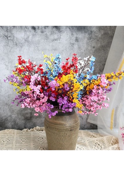 Derin Mavi Beyaz Yapay Çiçekler Kiraz Çiçekleri Gypsophila Sahte Bitkiler Ev Dekor Için Dıy Düğün Buket Vazolar Sahte Noel Şubesi (Yurt Dışından) fırsatları