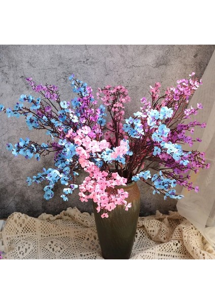 Derin Mavi Beyaz Yapay Çiçekler Kiraz Çiçekleri Gypsophila Sahte Bitkiler Ev Dekor Için Dıy Düğün Buket Vazolar Sahte Noel Şubesi (Yurt Dışından) indirimleri