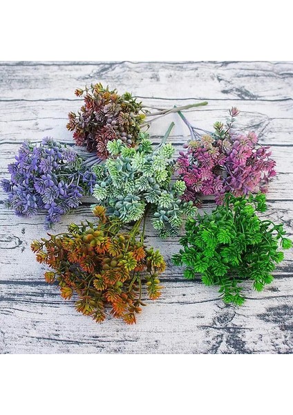 Renk E Plastik Etli Bitkiler Yapay Sonbahar Yaprakları Flores Dıy Suculentas Artificiais Düğün Dekorasyon Bitki Sahte Çiçekler Çelenk (Yurt Dışından)